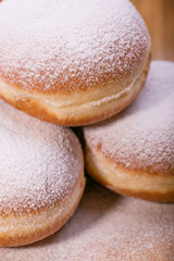 Fresh donuts. Shrove Tuesday. fat Thursday. homemade doughnuts