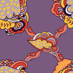 seamless abstract pattern with elements of fantasy plants