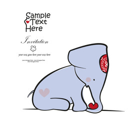 Baby elephant and a red heat