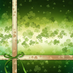 St. Patrick's Day greeting card  on the green background
