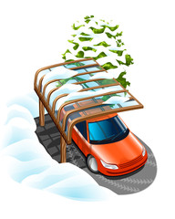 car under the canopy