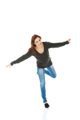 Obraz premium Woman sitting legged