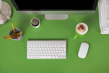 Desktop computer on a desk