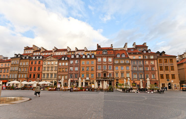 Fototapeta na wymiar Hugo Kollataj Side of Old Town Market Place. Warsaw, Poland