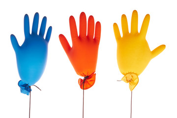 Color gloves balloons