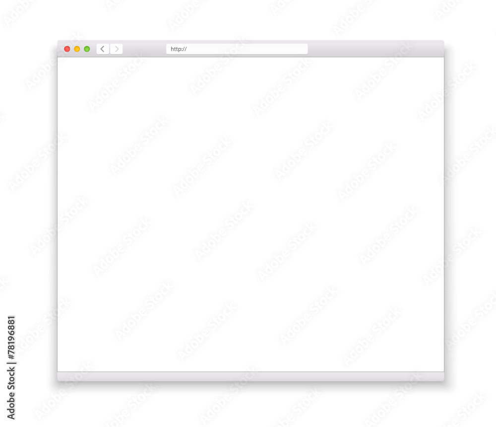 Poster Opened browser window template. Past your content into it