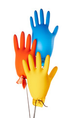 Color gloves balloons