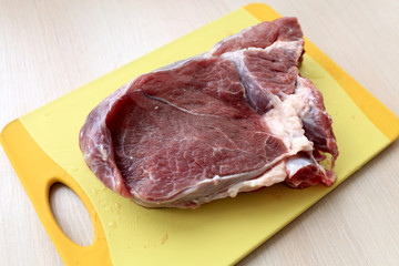 Raw beef blade steak