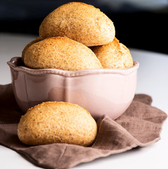 bread buns in bowl
