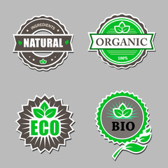 Set of organic labels - stickers for natural products.