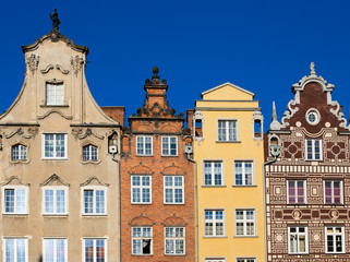Fototapeta na wymiar Colorful houses - tenements in old town Gdansk, Poland