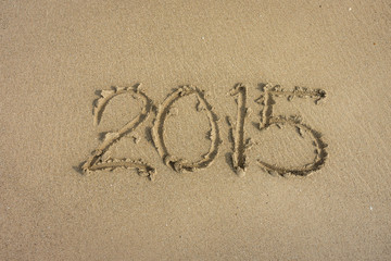 Year 2015 on the beach