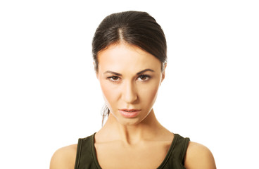 Fototapeta premium Woman wearing military clothes