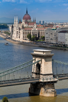 Ungarn, Budapest, Stadtansicht, Kettenbrücke