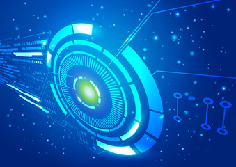 Technology Space Vector Blue Background