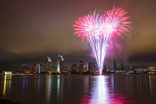 4th Of July Fireworks Over San Diego