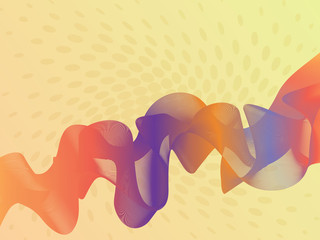 Abstract rainbow ribbon with halftone