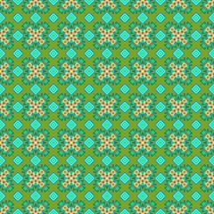 Seamless geometric pattern in a green colors