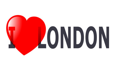London - inscription on a white background. Illustration.
