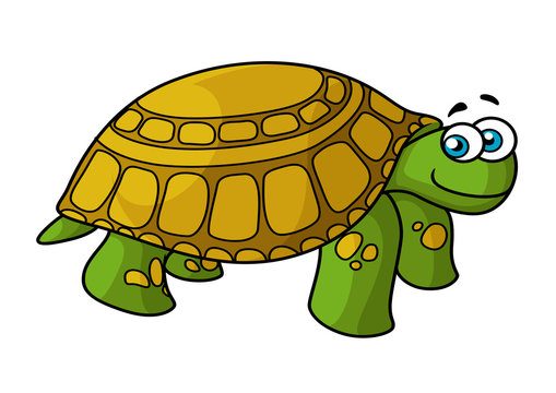 Green cartoon turtle with yellow spots