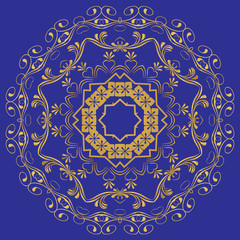 the abstract design of a circular pattern. Round Mandala.