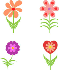 Isolated Spring Flower Illustrations