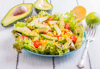Avocado salad with corn