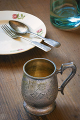 Old silver cup