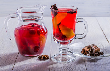 Сherry tea with lemon zest and spices