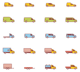 Vector commercial transport icons