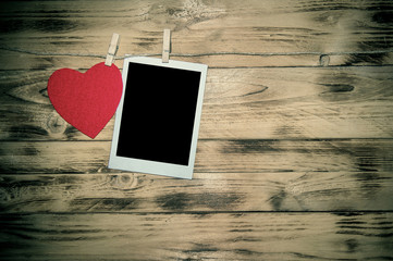 Valentines background with red heart.