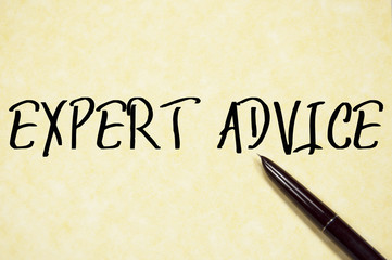 expert advice text write on paper