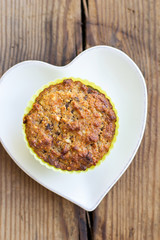 muffin in green silicon baking mould