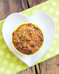 muffin in green silicon baking mould