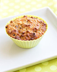 muffin in green silicon baking mould