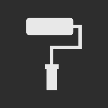 White paddle roller on dark grey background