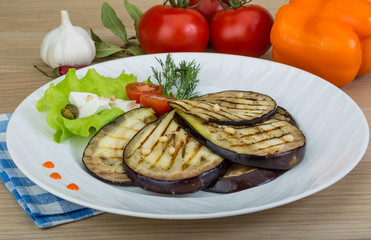 Grilled aubergine