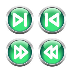 Set of buttons for web, media arrow. Vector.