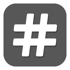 The hash icon. Hashtag symbol. Flat
