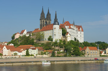 Naklejka premium Albrechtsburg castle and Meissen cathedral, Meissen, Germany.