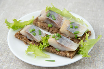 Sandwiches with herring