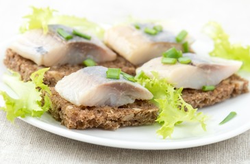 Sandwiches with herring