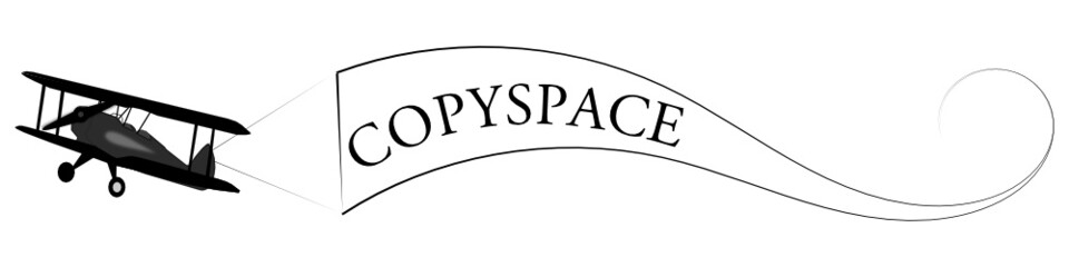 Flieger mit Copyspace-Banner © mojolo