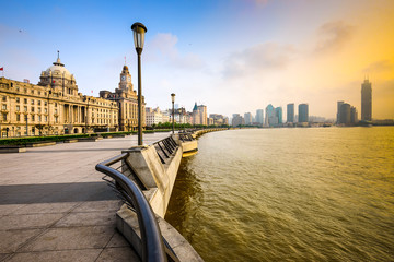 Shanghai,China Early Morning Cityscape in the Bund