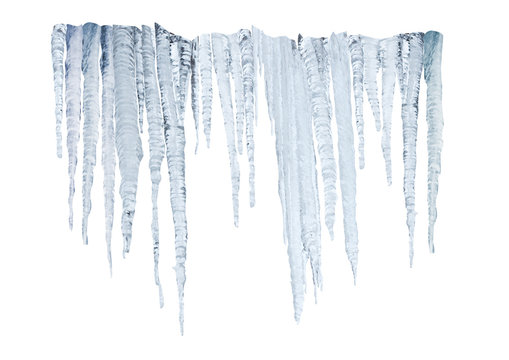 icicles on whitte with clipping path