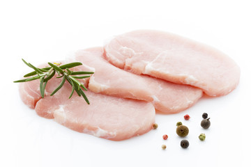 Pork chop on a white background.