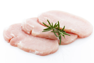 Pork chop on a white background.