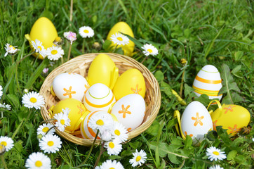 Easter eggs in the basket