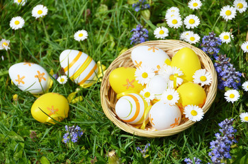 Easter eggs in the basket