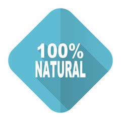 natural flat icon 100 percent natural sign
